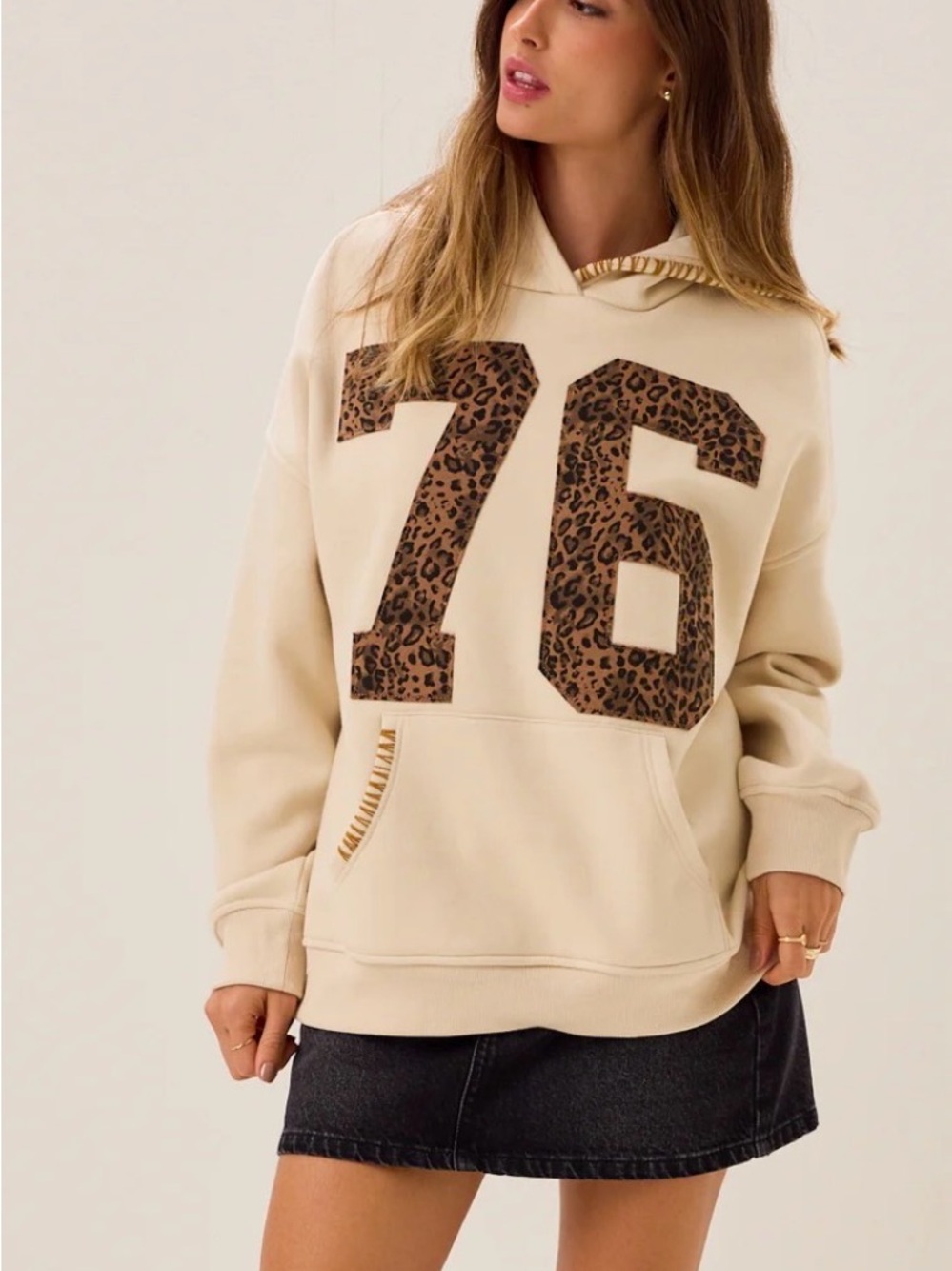 Altered State Leopard Number 76 Pullover Hoodie Sweater